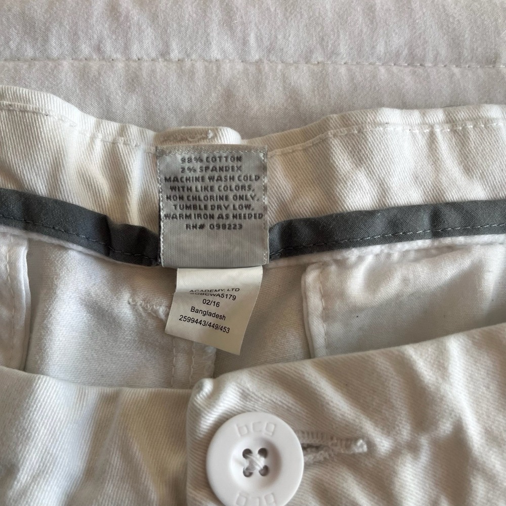 BCG Women White Twill Chino Shorts Size 12 Cotton Blend Casual Summer 098223 - Picture 4 of 6